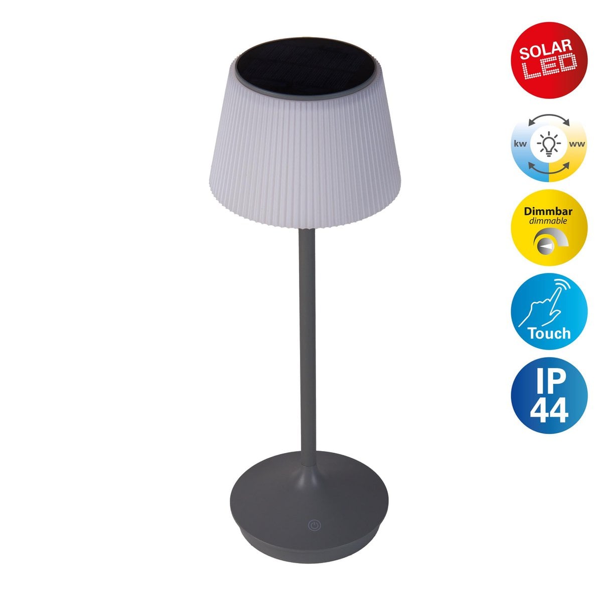 LED -licht "Emmi" voor buiten en binnen, tafellamp gemaakt van metaal en plastic, met stevig gebouwd -in LED's, LED -tafellamp voor balkon, terras, tuin, woonkamer, wintertuin, ca.