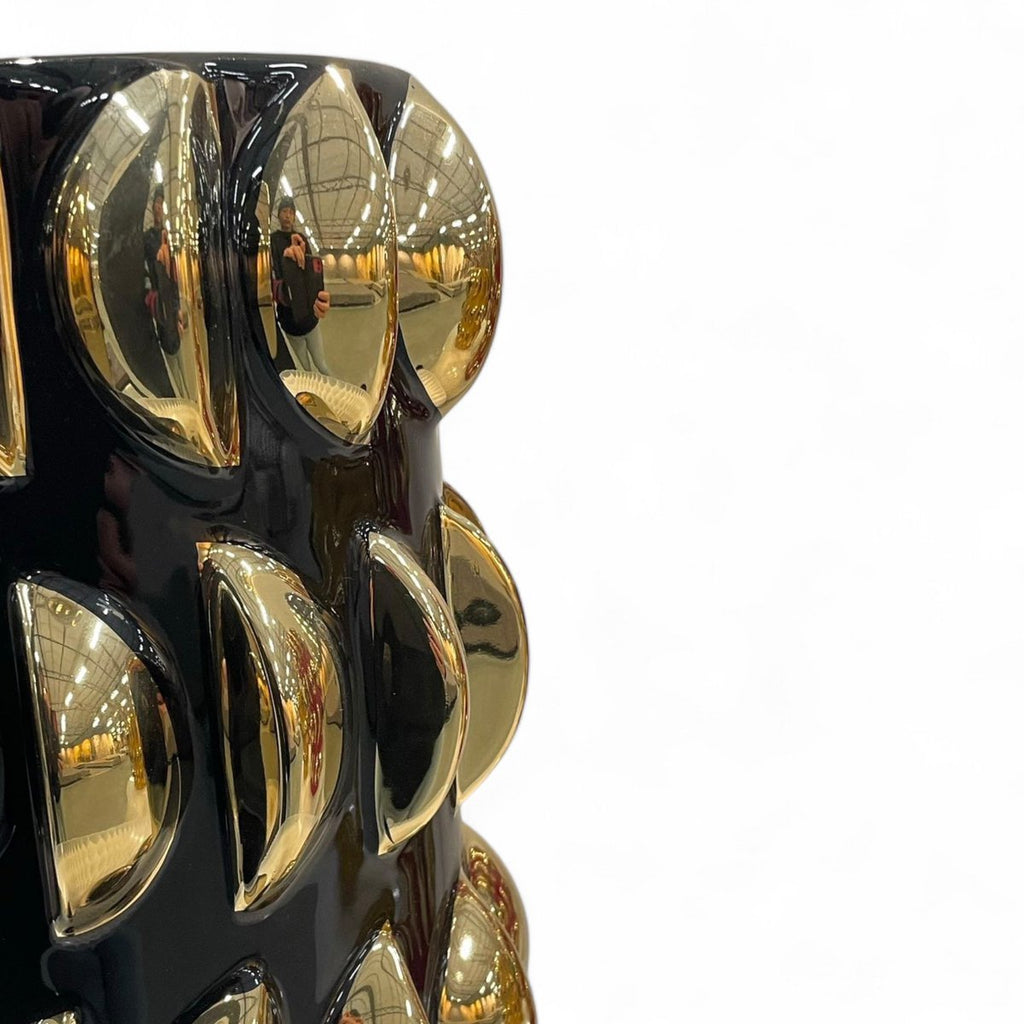 Gouden vaas met visschaalpatroon xl