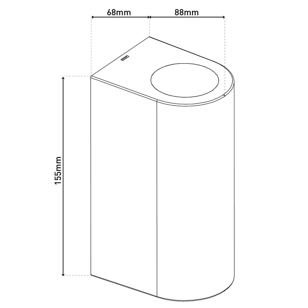 Buiten wandlamp "Alecto" meet 6,8 x 8,8 cm en is 15,5 cm hoog. Het bestaat uit een hoogwaardig plastic met een enigszins gestructureerd oppervlak dat eruit ziet als geschilderd. Tijdloos zwart maakt de lamp universeel bruikbaar.