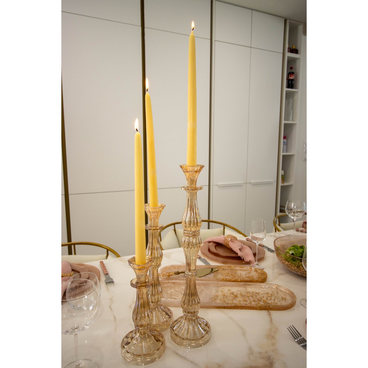 Grote H41cm Amber Amber Candlestick