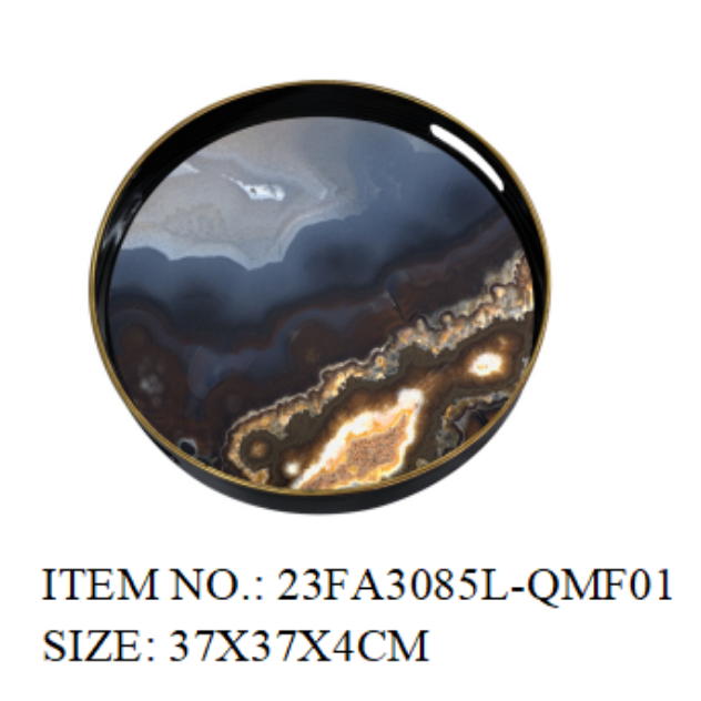 Combination: a tray, a marble candlestick, a marble vase with high-end silk fabric flowers