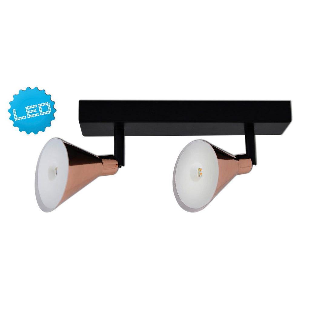 2 LED-wand u. Plafondspot "Koper"