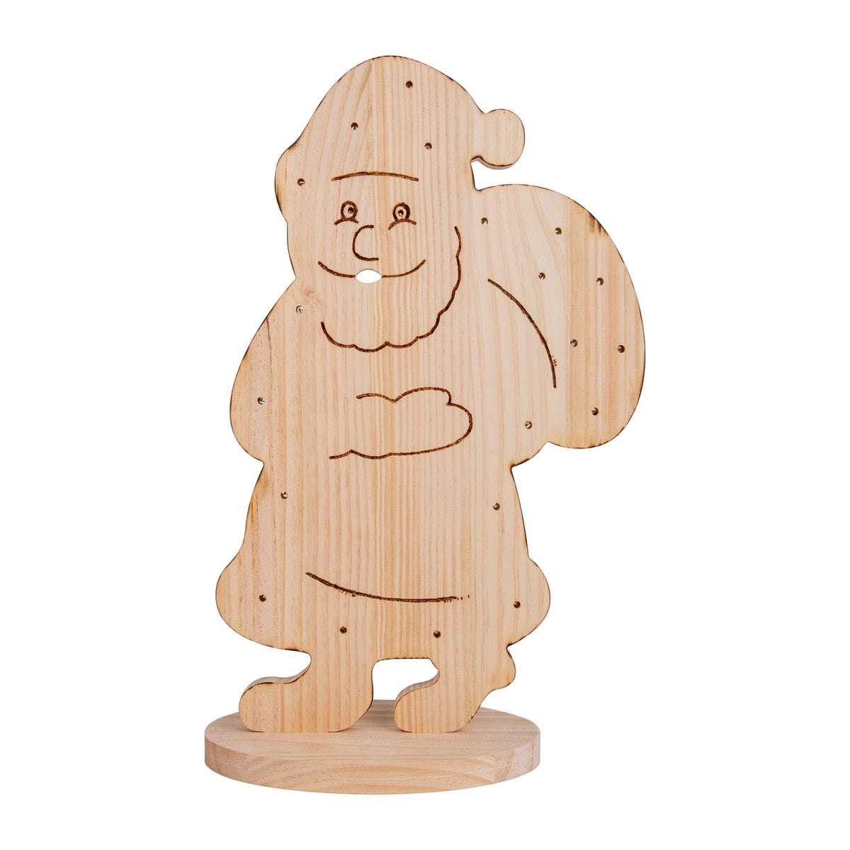 LED WOOD Decolum "Santa" Large, kerstdecoraties gemaakt van hout in de natuur, met stevig ingebouwde LED's, voor de buitenruimte - klassiek - decoratie - hout - Natuur - geen informatie - kerstdecoratie buiten