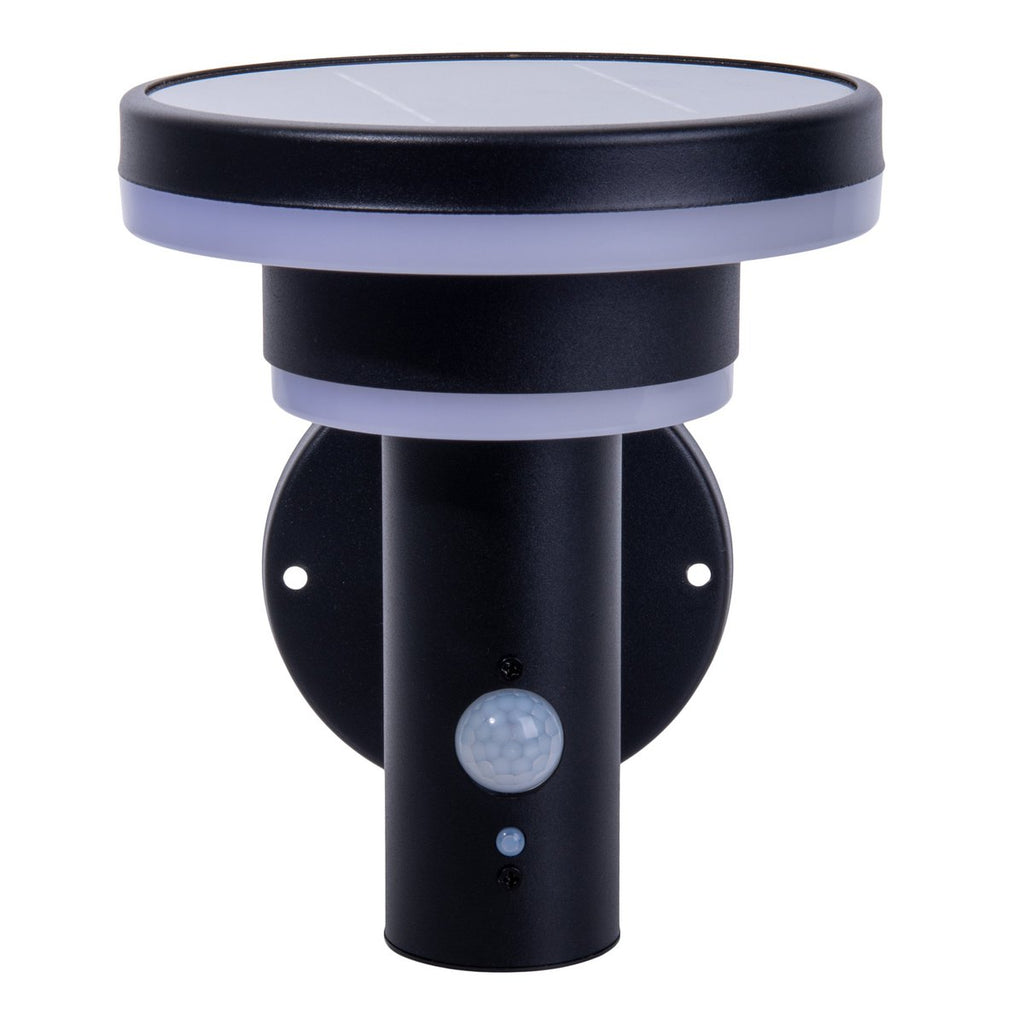 LED Solar Buitenwandlamp "Nora", voor buiten, wandlamp - metaal en plastic in het zwart, met geïntegreerde LED