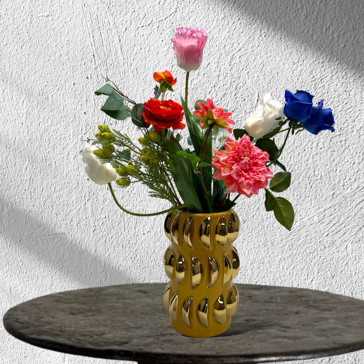 Tafelblad gele vaas(cv11654-10geel)