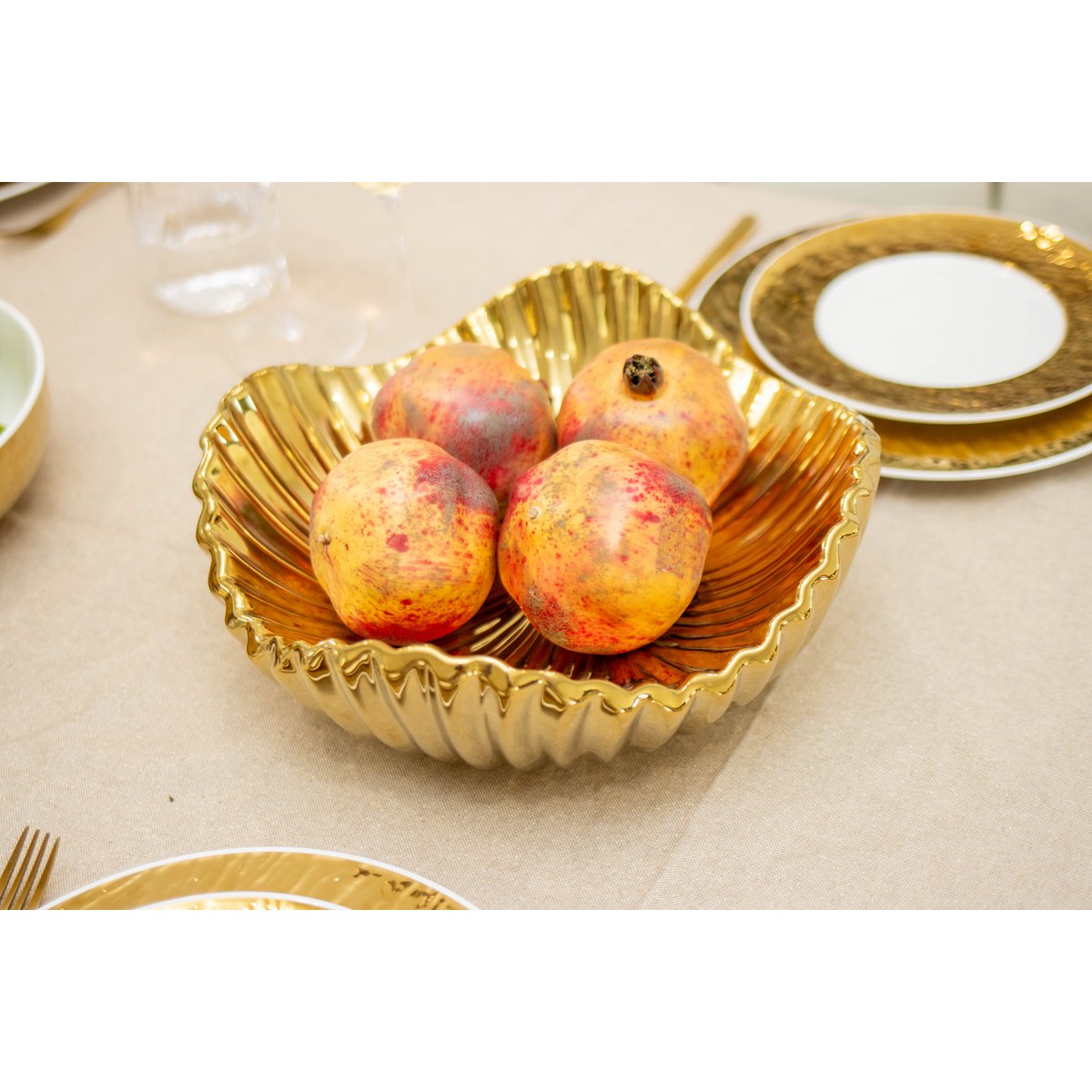 Gouden keramische snit 30,5x30.5x11.5 cm