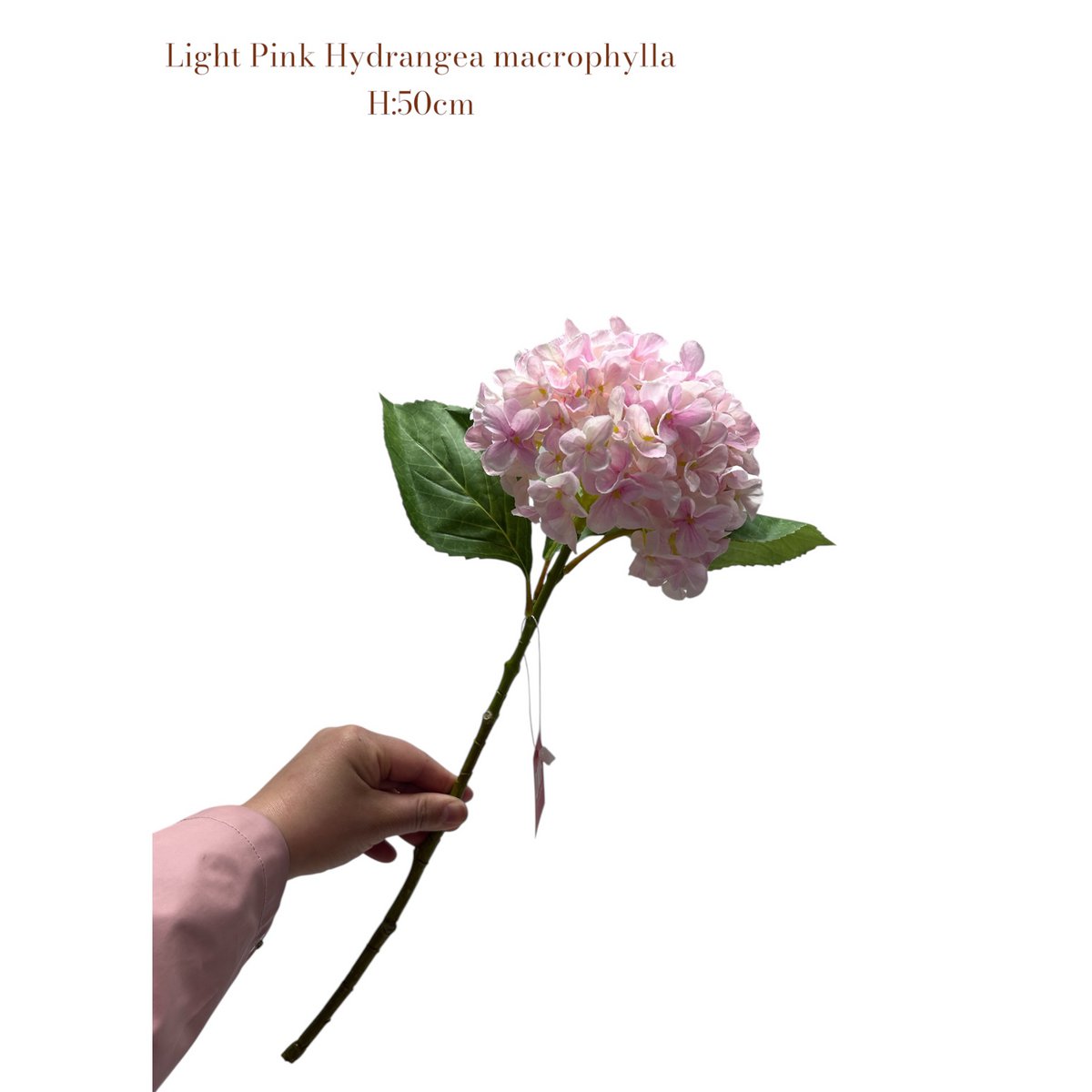 Artificial flowers Hydrangea Macrophylla Light Pink | Zijden kunstbloem | Lengte 50 1pcs