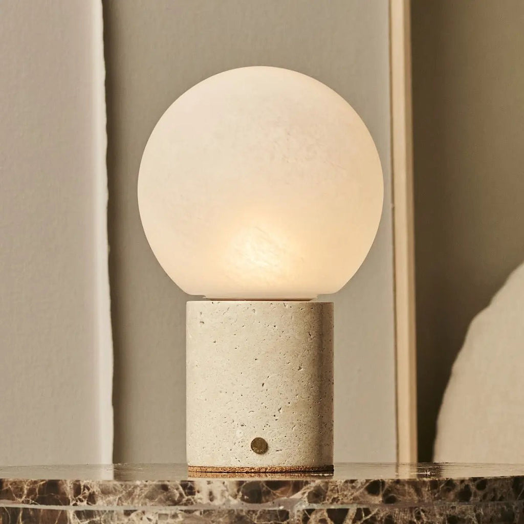 Metsu Beige / Travertino Classico - Classic Travertine Oplaadbare tafellamp met 3 lichte kleuren en dimfunctie