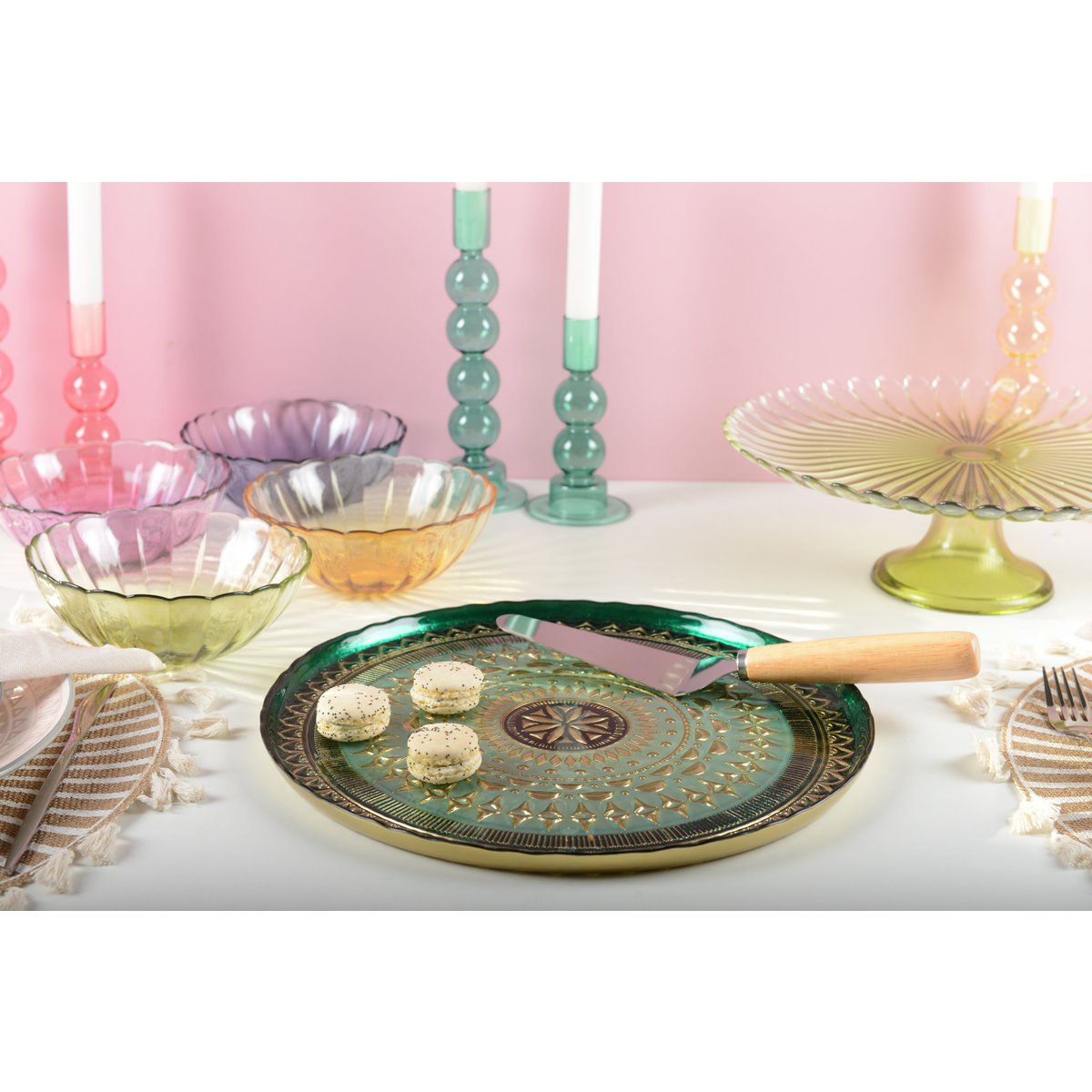 Groene en zwarte taartgerecht 32,5 cm - Coachella