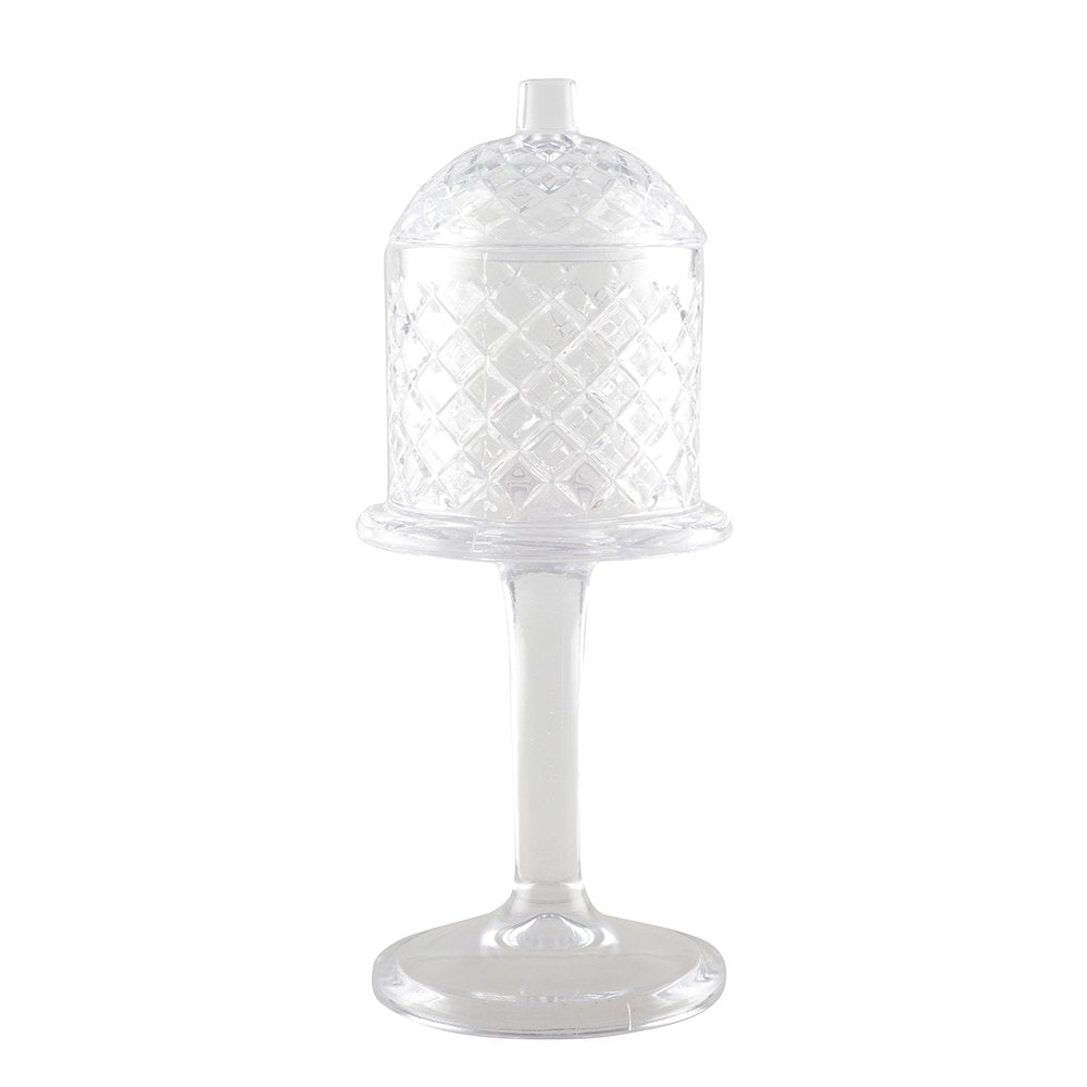 Bonbonnière in staand glas met een deksel van 10x30cm