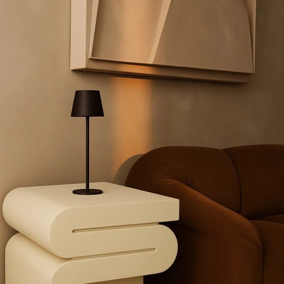 Jasper Mocha Brown - Draadloze lamp met batterij L metaal, dimable en 3 lichtstadia