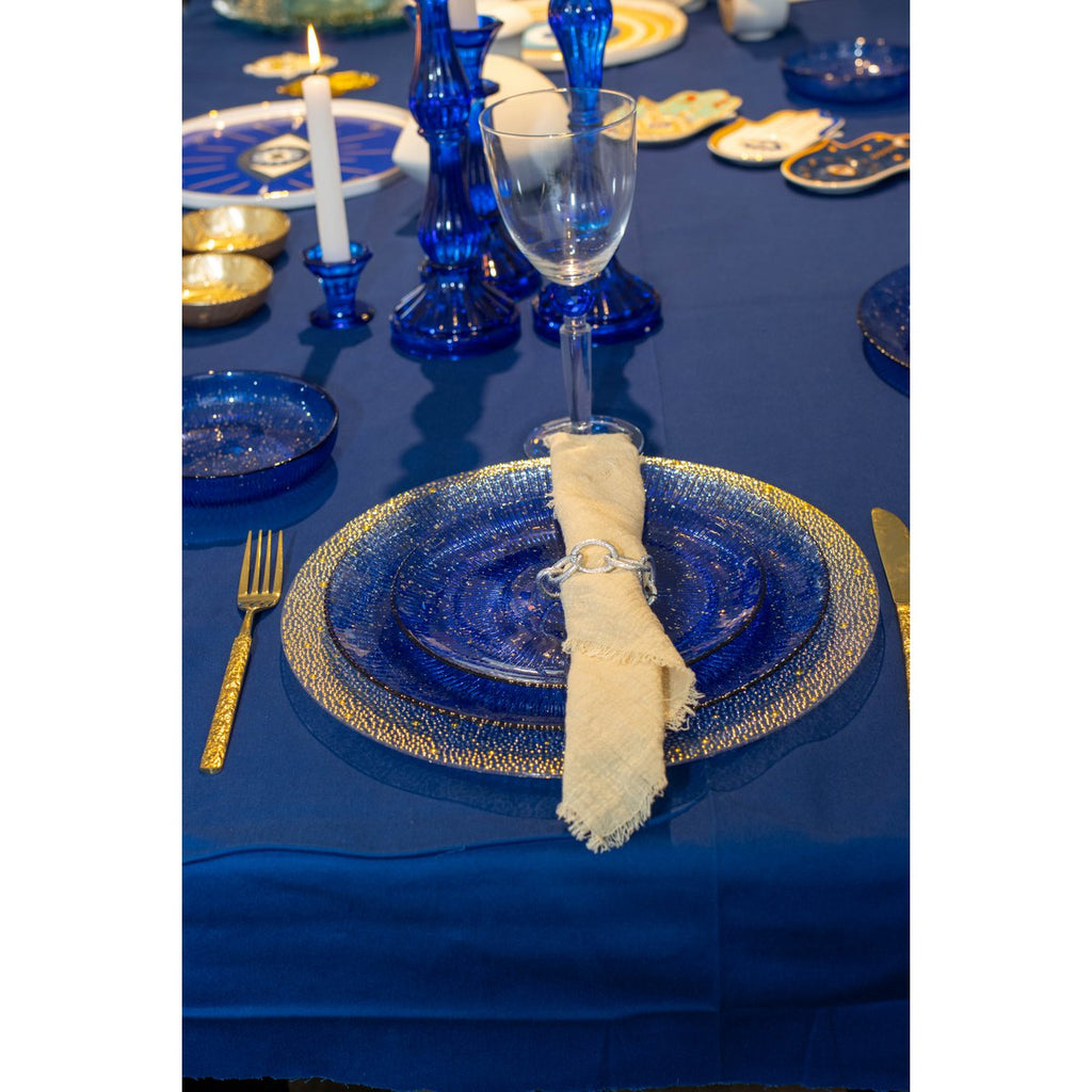 Wijnglazen met blauwe diamantvoet - veel van 4