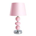 Liv · Houten tafellamp met linnen kap — roze
