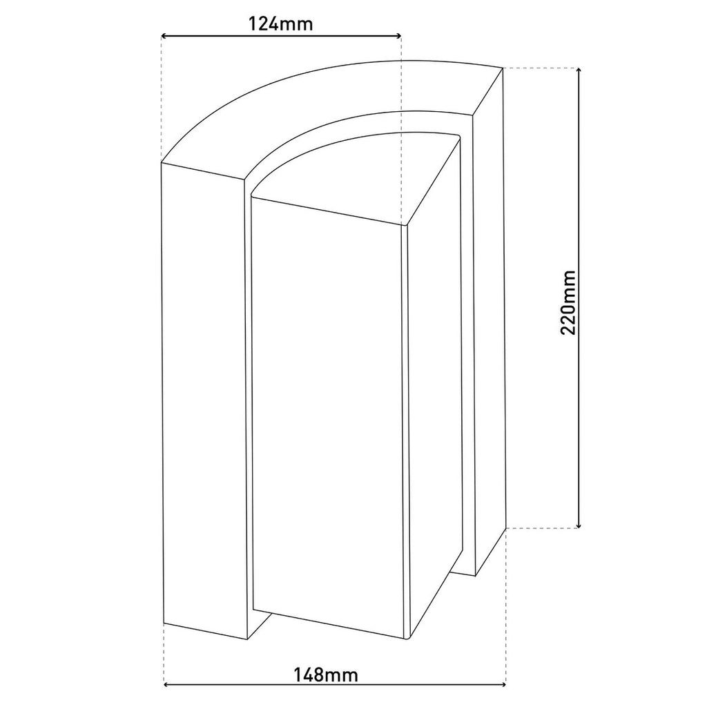 LED op de buitenwandlamp "RICO" 14,8 cm hoog, gemaakt van metaal en plastic in antraciet, met geïntegreerde LED
