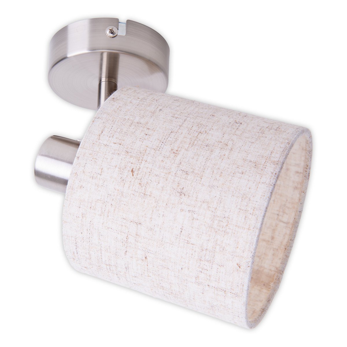 1er muur- en plafondvlek "Maron" gemaakt van metalen satin-mat met stofscherm in de natuur, met E14-aansluiting, lamp voor woonkamer, eetkamer, gang en kantoor, ca. 17 x 12 cm