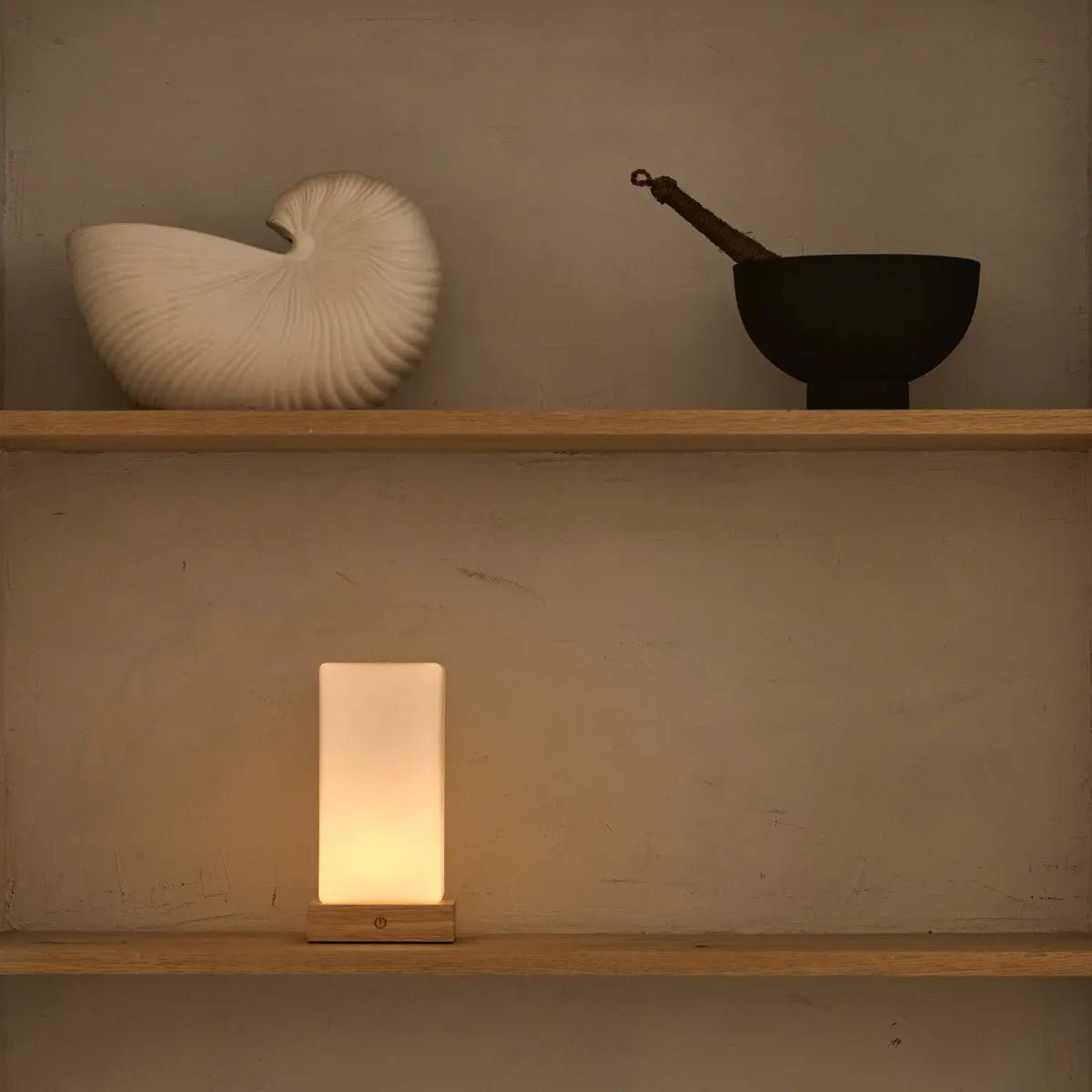 Zayn lichtbruine houten oplaadbare lamp L Dimmable & draadloze en goede batterij