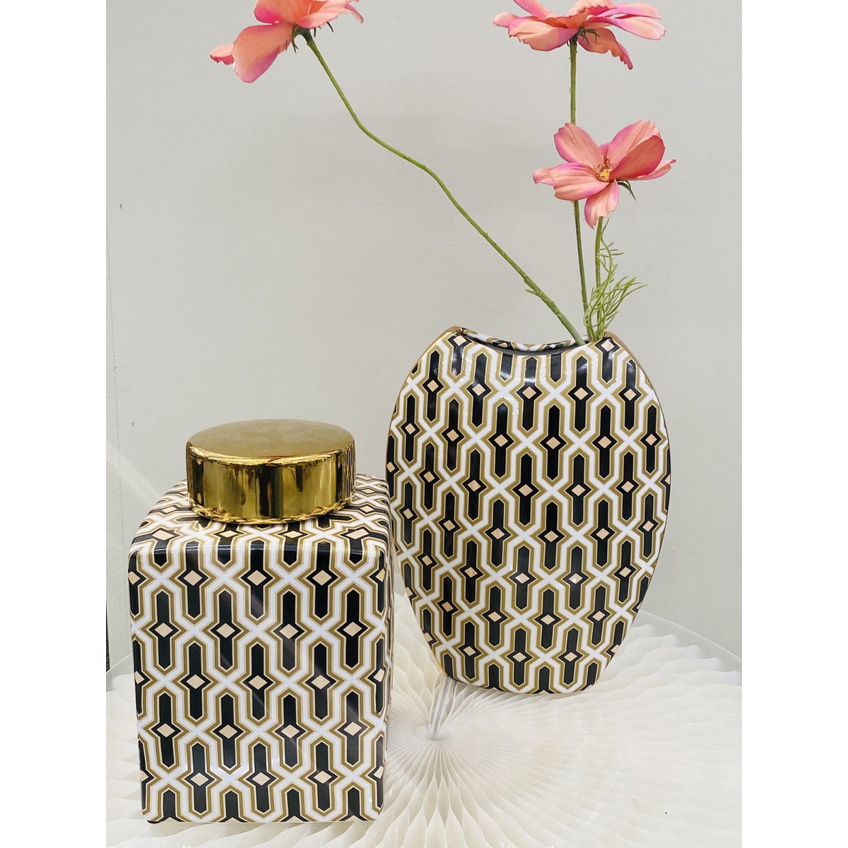 Zwart gouden pot (klein formaat: H21* B*14 D*14)