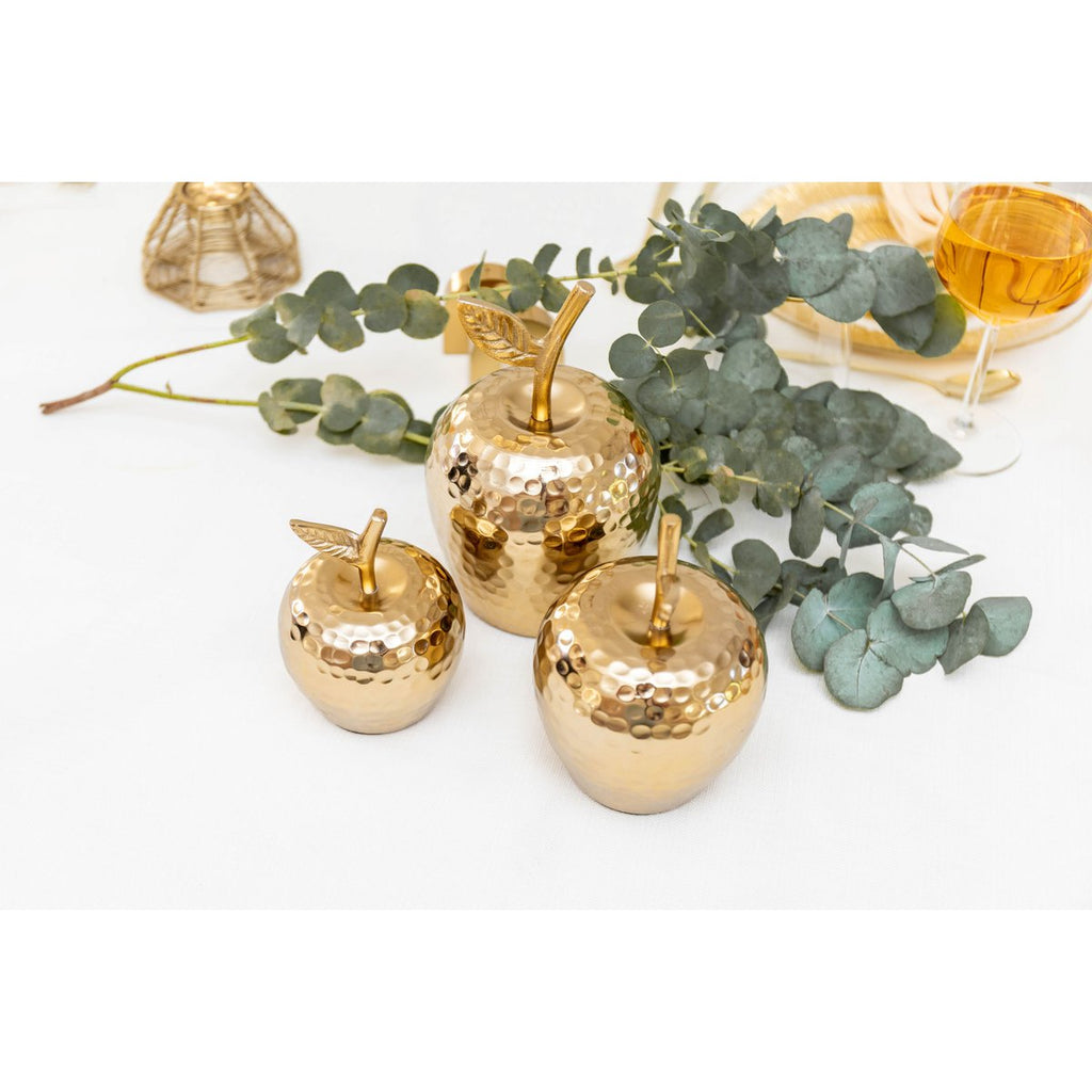 Gouden decoratieve appel 9x9x12cm