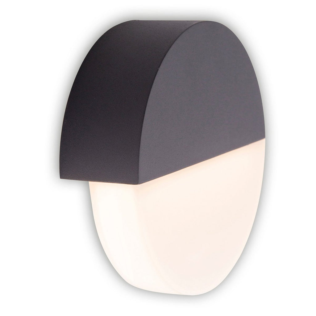 LED -wandlamp "Sobrio", gemaakt van metaal en plastic in antraciet, met geïntegreerde LED