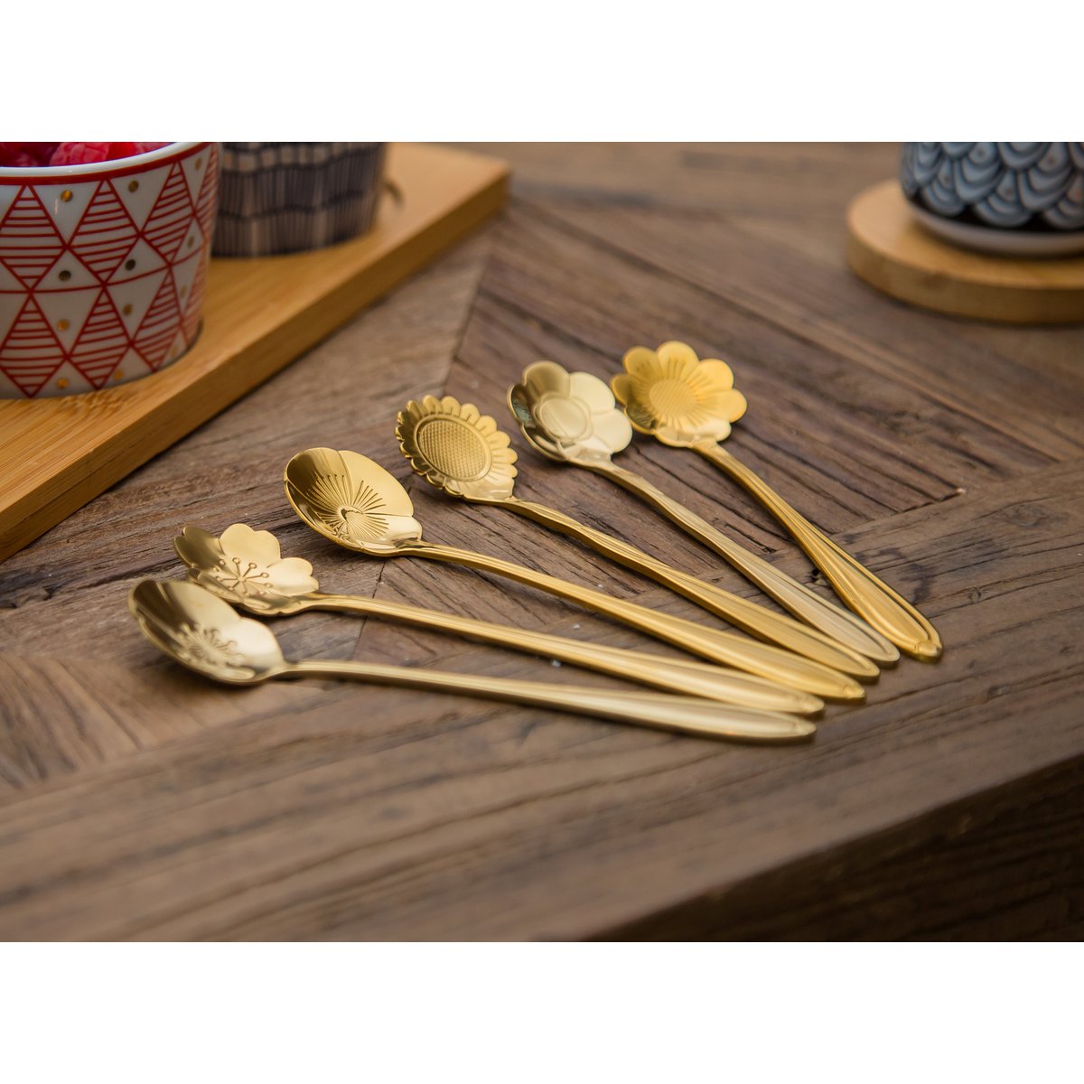 Golden Assorted Flower Desserts - Set van 6