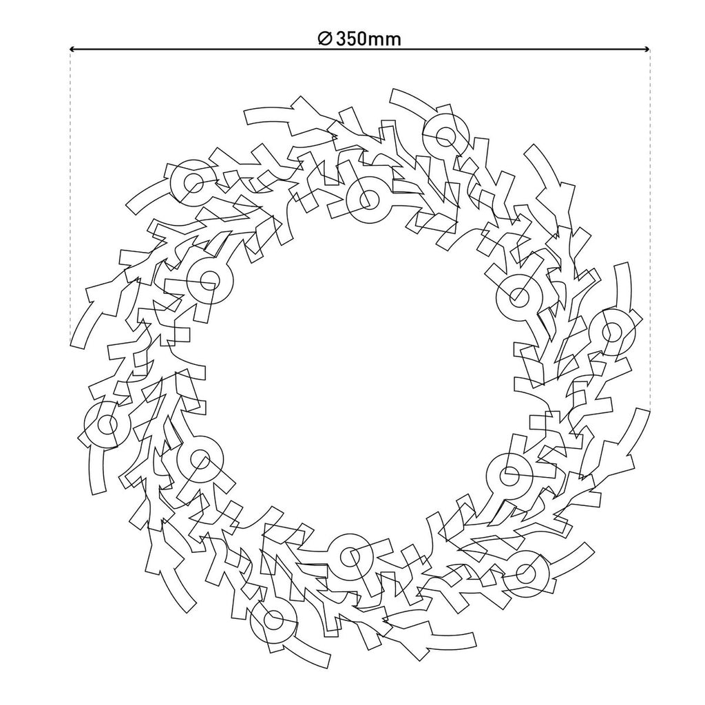 LED Kerstkrans "Noel" Outdoor Decoratie gemaakt van metaal en plastic in groen en goud, met stevig geïnstalleerde LED's