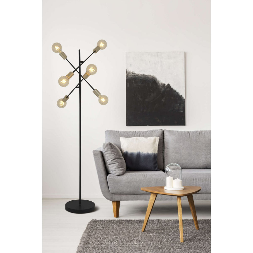 Liv · Houten vloerlamp — zwart