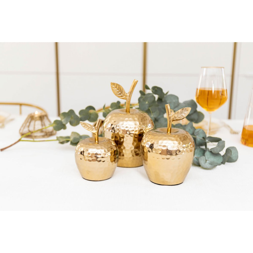 Gouden decoratieve appel 11x11x15cm