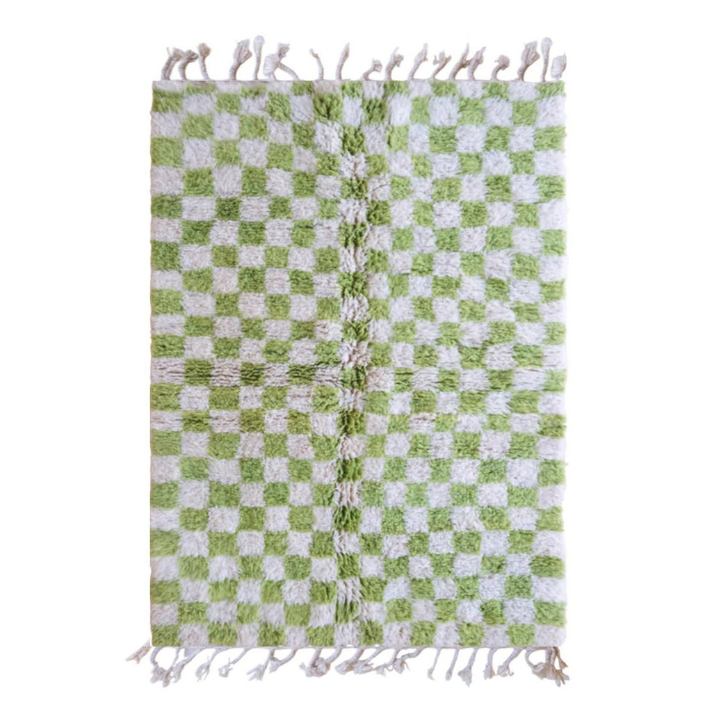 Berber wollen tapijt voor geruite wol 153 x 244 cm