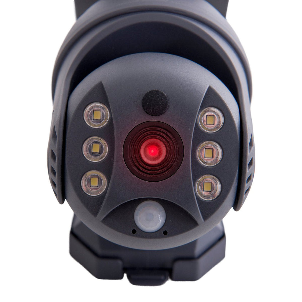 LED -zonne -buitenwandlamp "Moho" met bewegingsdetector en beveiligingscamera -vouw, wandlicht gemaakt van plastic in grijs, met geïntegreerde LED