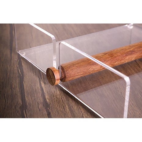 Acryl- en houten handdoekhouder