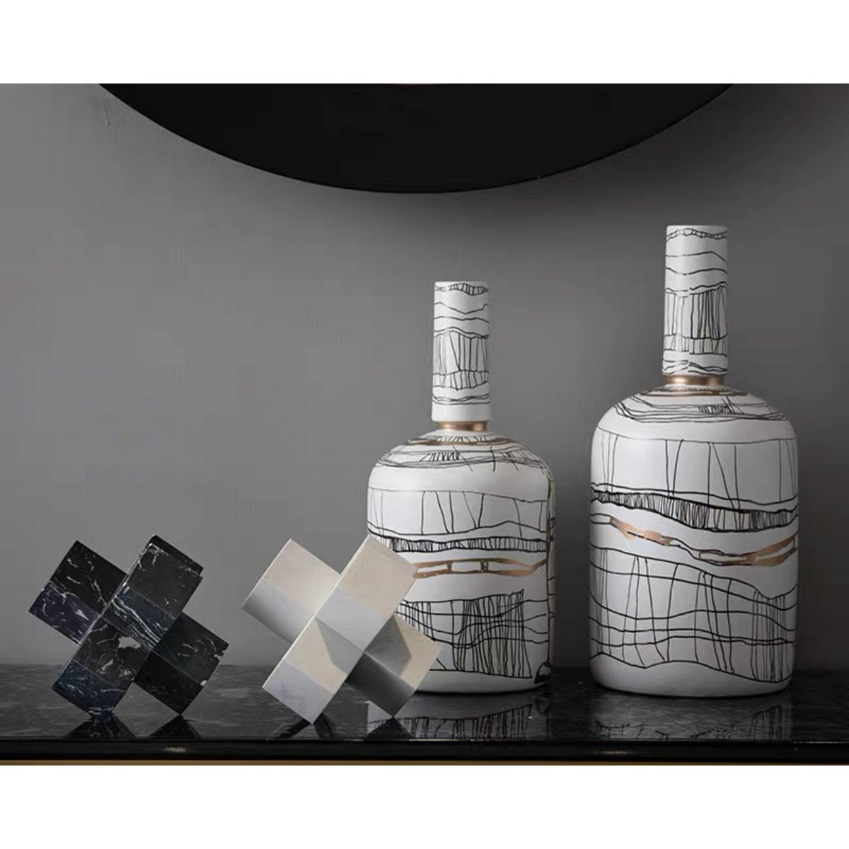 Licht luxe modern eenvoudig marmeren kruis zwart Klein formaat: 9cm*9cm*9cm