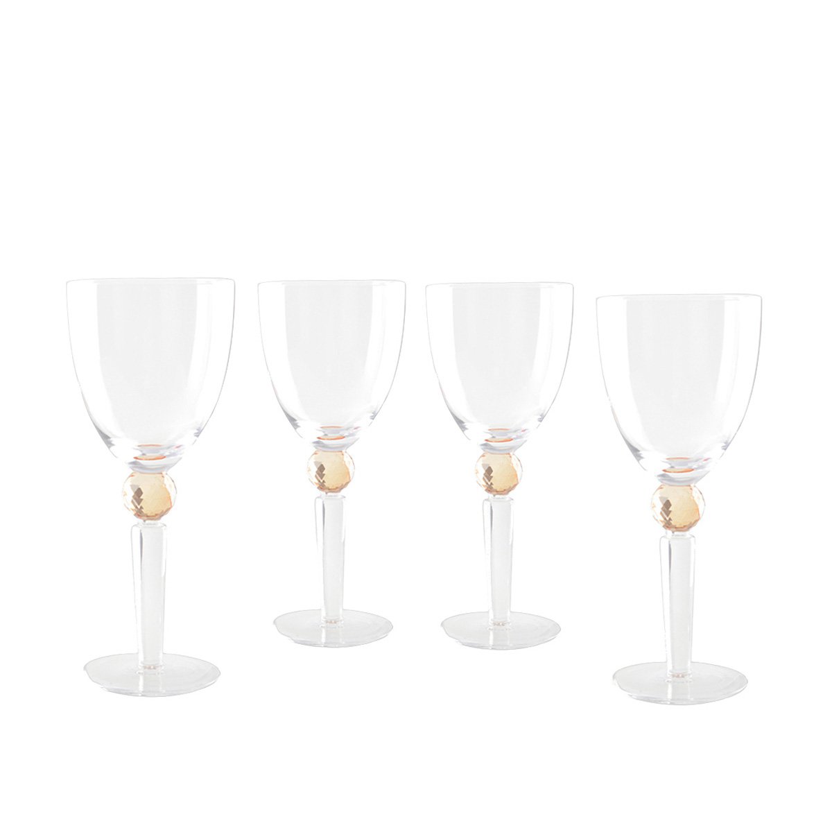 Wijnglazen met gele diamantvoet - veel van 4