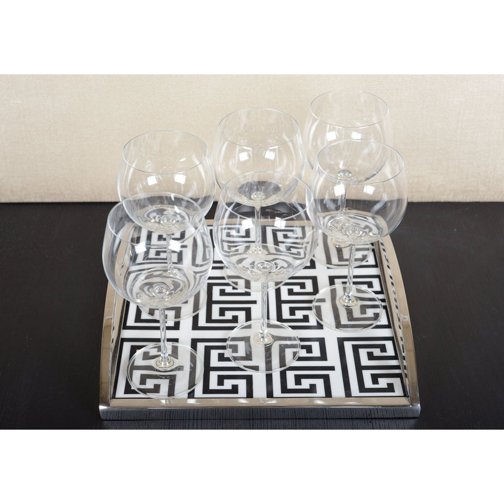 ZWART-WIT RECHTHOEKIG DIENBLAD 30X30X6CM