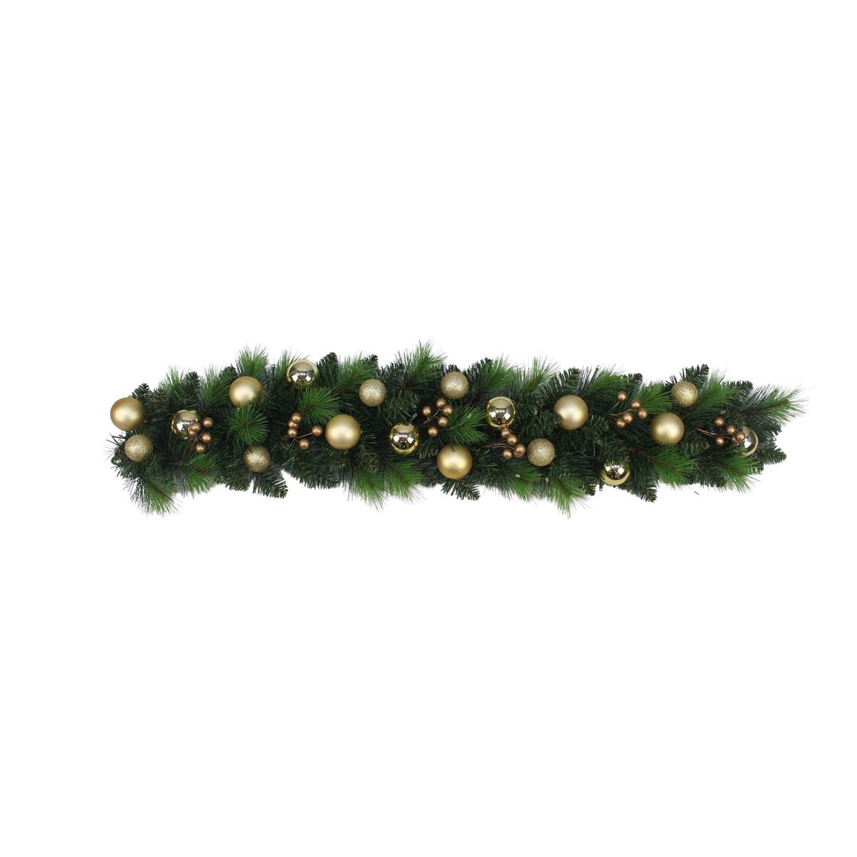 LED Kerst Tendril "Noel" Outdoor Decoratie gemaakt van metaal en plastic in groen en goud, met stevig ingebouwde LED's