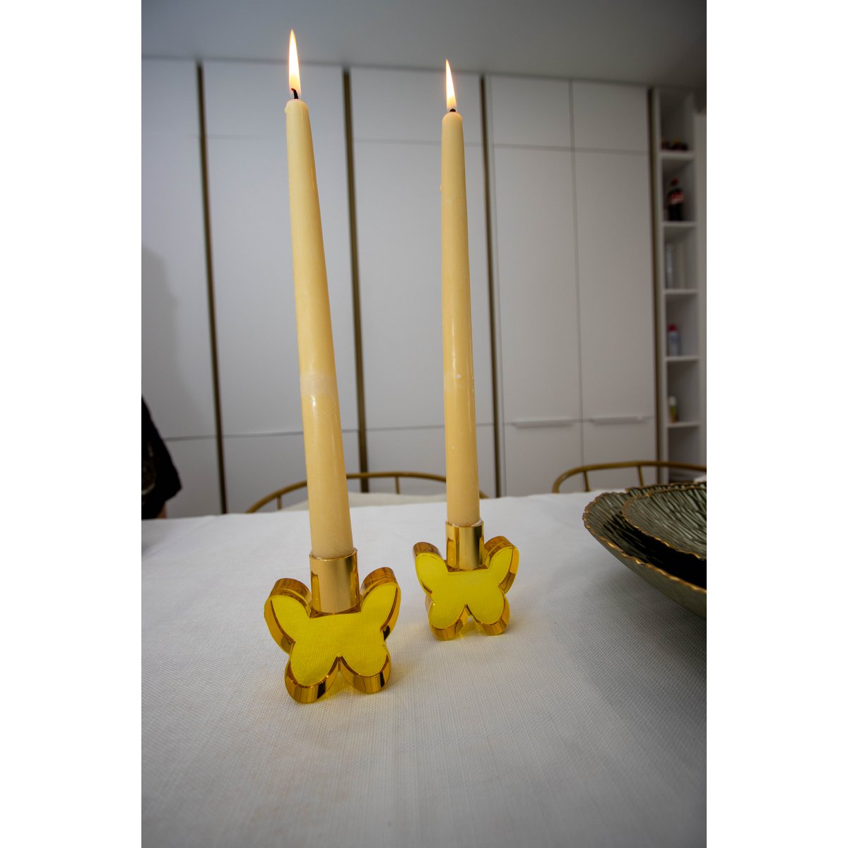 Amber Butterfly Candlesticks - veel van 2