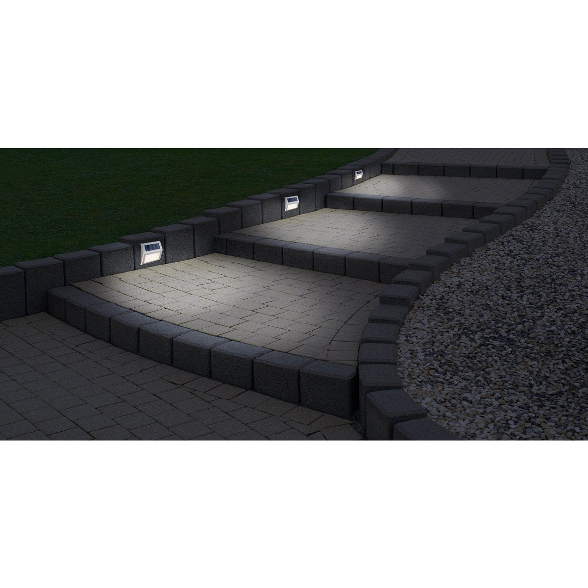 4 Set LED LED Solar Outer Light, voor buiten, wandlamp-metaal en plastic in stalen blank, met geïntegreerde LED