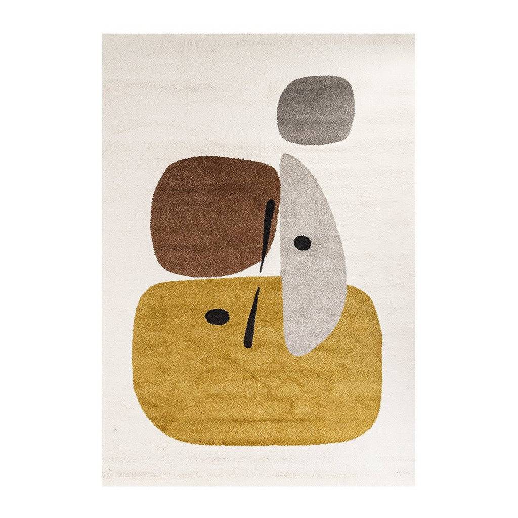 Geometrisch tapijt eerbetoon aan Joan Miró Collage