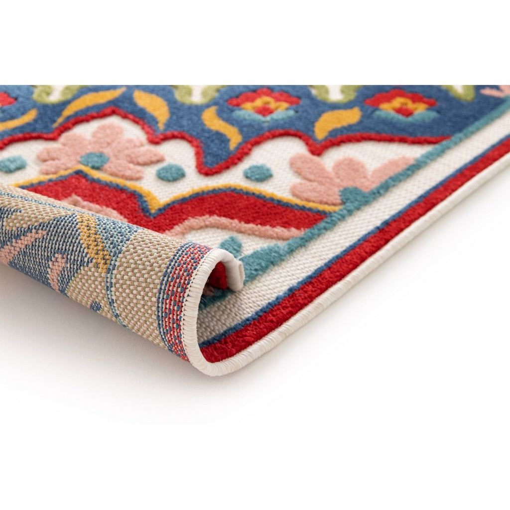 Buiten tapijt geweven fluweel en dahlia gerecht