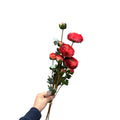 9-stengelige Mica Decorations Ranonkels Kunstbloemen Boeket / Lengte 55cm /red