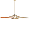 Design hanglamp D124 cm SINGING BRUT - Oranje elastiek - linnen en hout kit