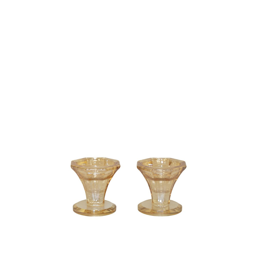 H5.5cm Amber Candlestick - veel van 2