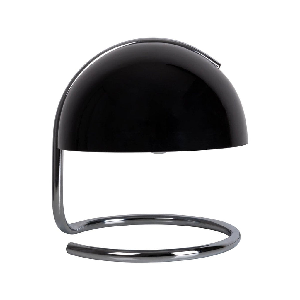 Liv · Houten tafellamp met linnen kap — chroom