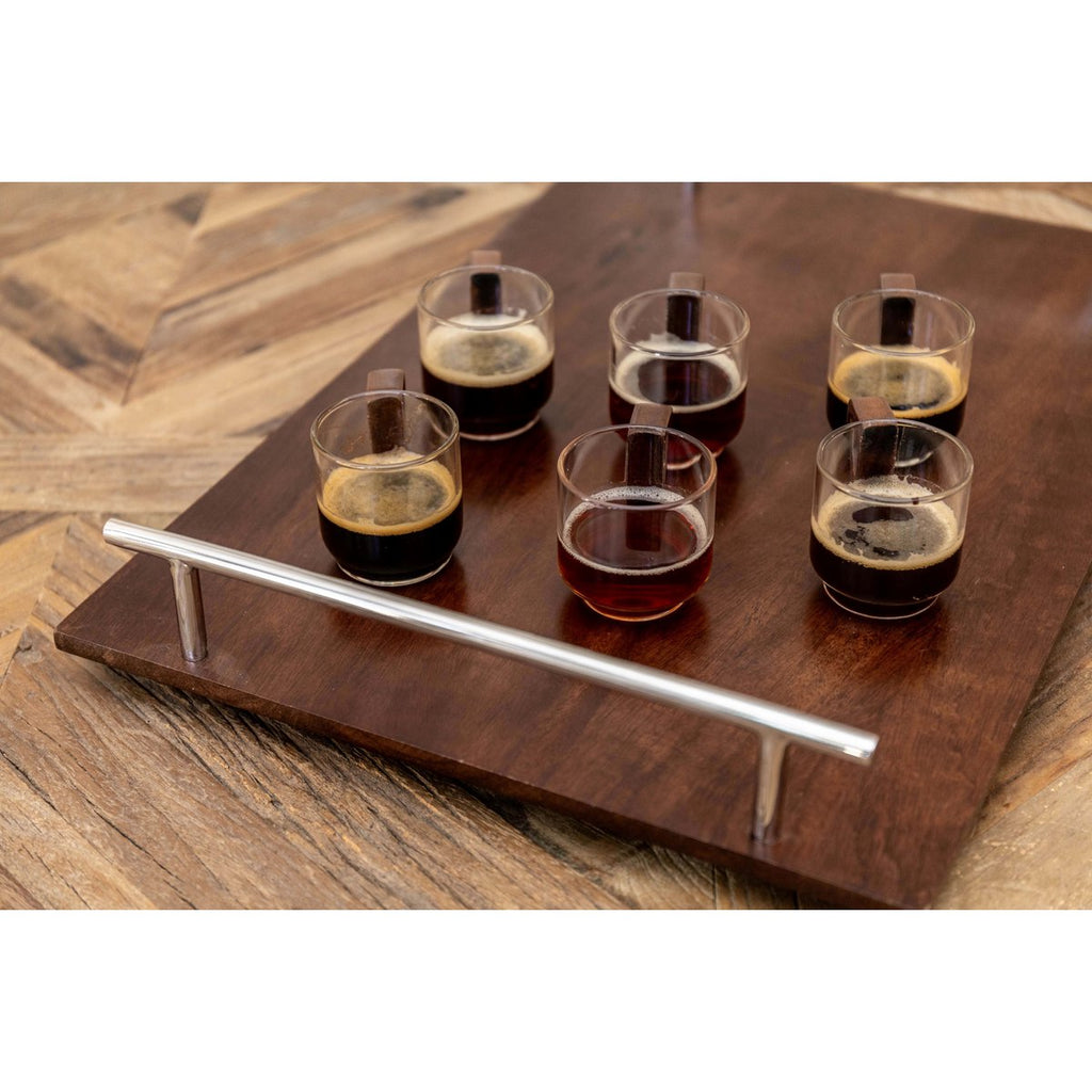 Glazen koffiekopjes met houten handvat 5,5x5.5x8,3 cm - veel 6