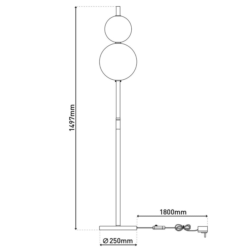LED -vloerlamp "Nova" vloerlamp met DIMMM -functie gemaakt van chroom -gekleurd metaal, plastic en rookglas, met stevig geïnstalleerde LED's, ca. 150 cm hoog