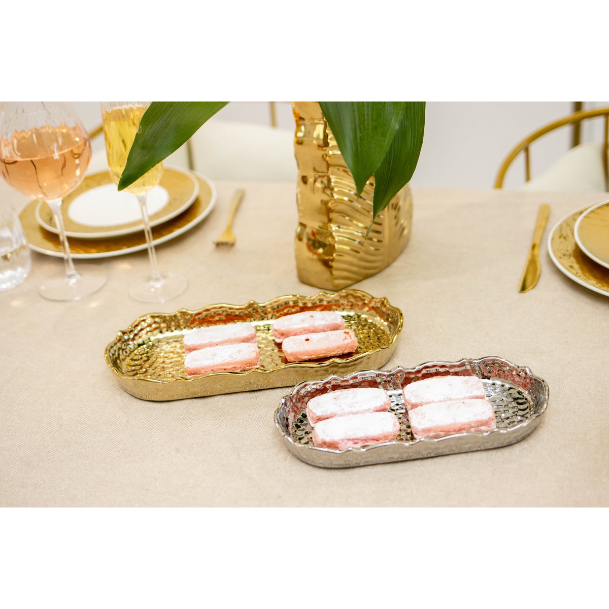 Zilveren rechthoekige kopje 25x11,5x3cm