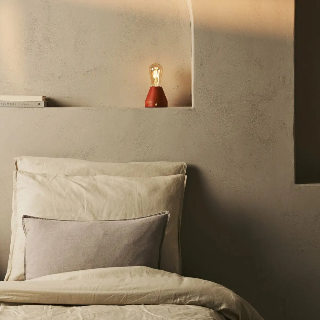 Zavi kastanje bruin oplaadbare LED-tafellamp-draadloos, dimable, 100 uur batterij