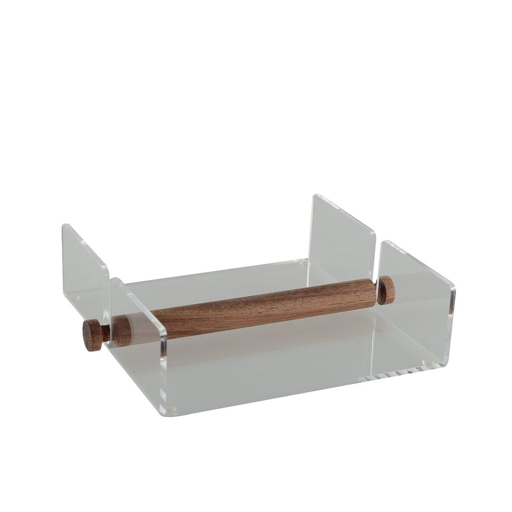 Acryl- en houten handdoekhouder