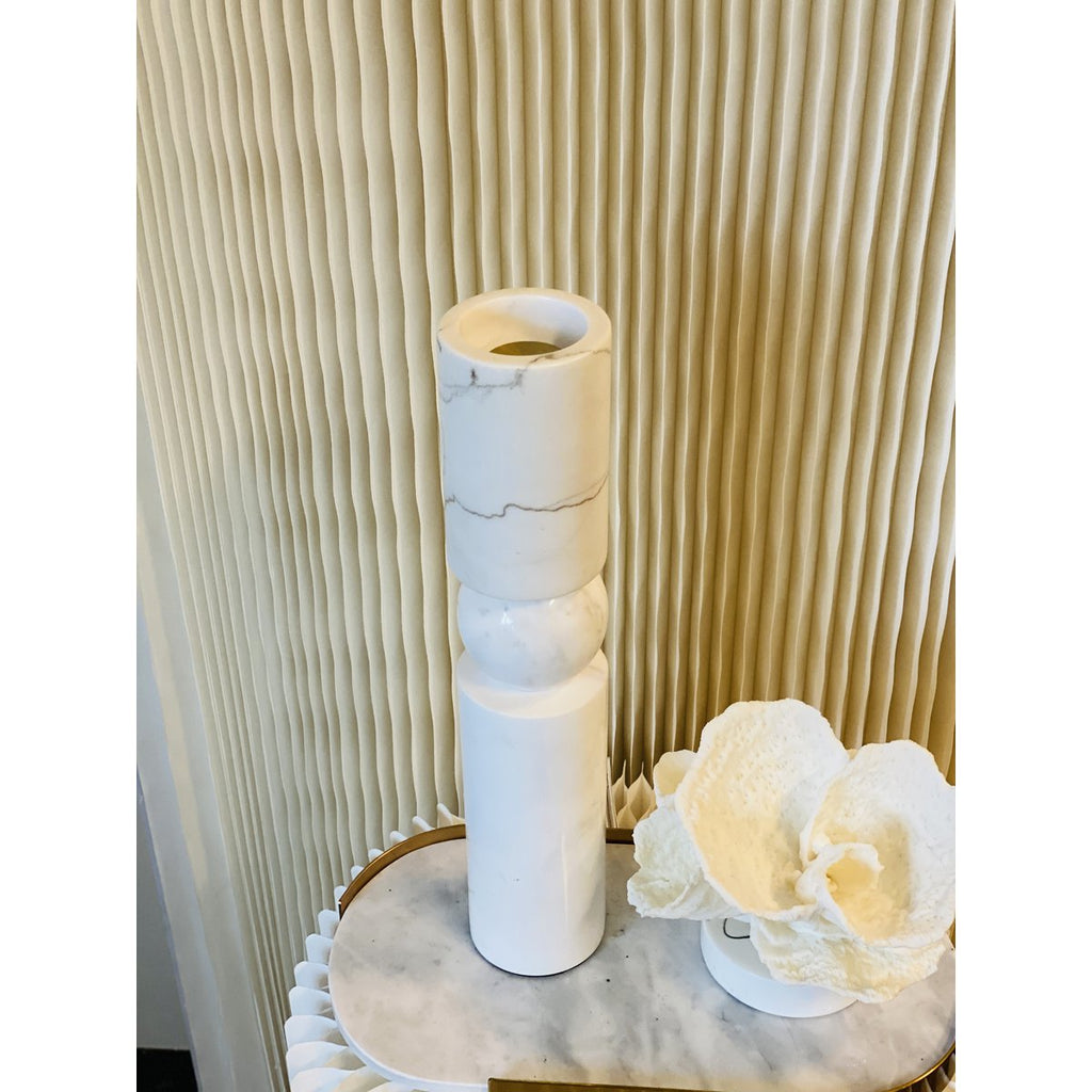 KANDELAAR | MARBLE | WHITE M H29.5cm*W8cm D 8cm Reversible for flower arrangement
