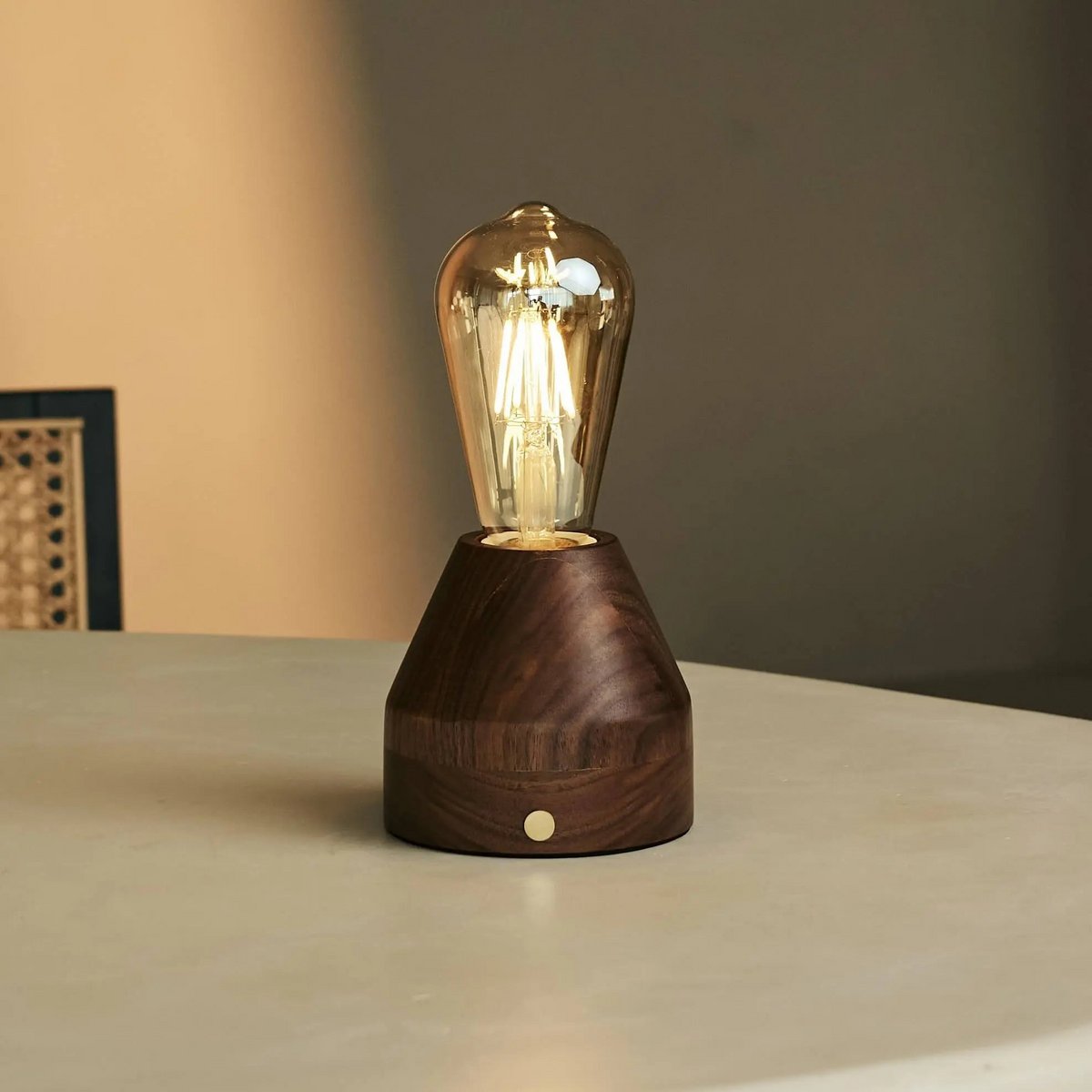 ZAVI WALNAUT Oplaadbare LED-tafellamp-Draadloos, dimpelbare, 100-uur batterij