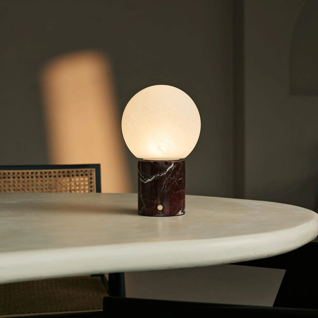Metsu Rood / Rosso Levanto – Klassieke marmeren oplaadbare tafellamp met 3 lichtkleuren en dimfunctie